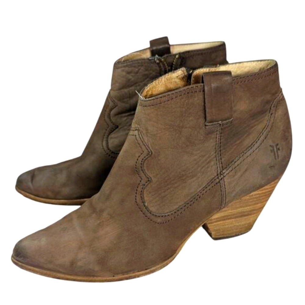Frye Leather Reina Booties Brown sz 9